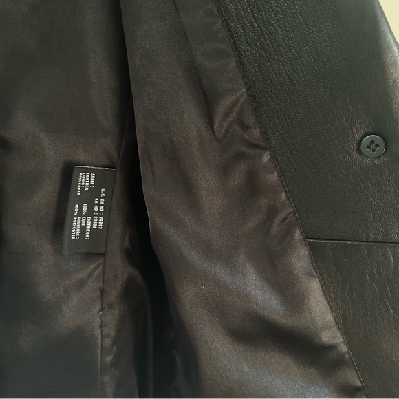 Buttery Soft 100% Leather One Button Single Breasted Blazer Jacket Size Large - Picture 7 of 15